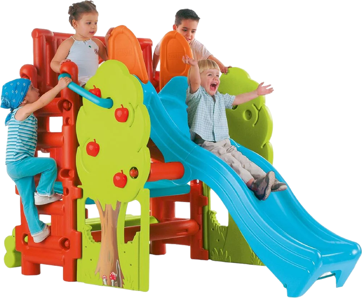 Zjeżdżalnia dla dzieci Feber z drewnianym stołem-domkiem (8410779595904) - obraz 1