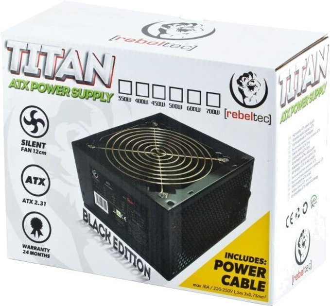 Блок питания Rebeltec Titan 700W Black (RBLZAS00006) - изображение 2