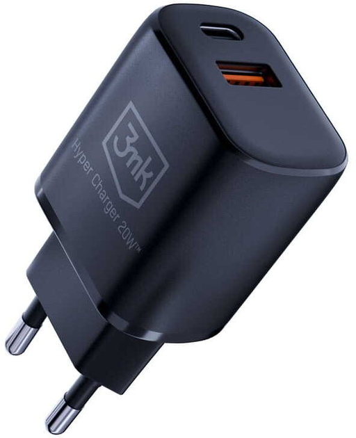 Мережевий зарядний пристрій 3MK Hyper Charger 20W Black (5903108541251) - зображення 1