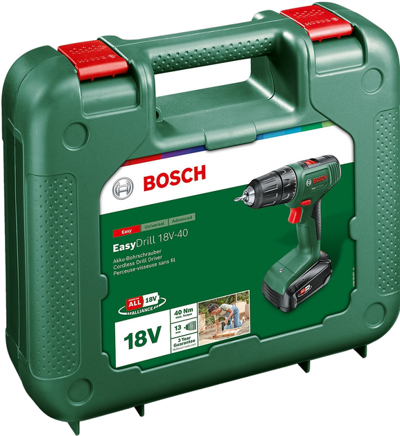 Akumulatorowa wiertarko-wkrętarka Bosch EasyDrill 18V-40 (06039D8004) - obraz 2