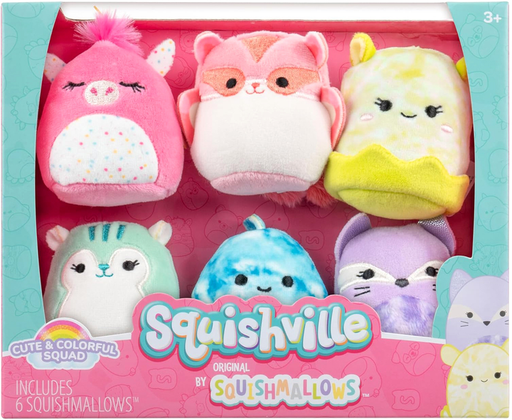 Набір м'яких іграшок Squishmallows Squishville Cute and Colourful Squad 6 шт (0191726877011) - зображення 1