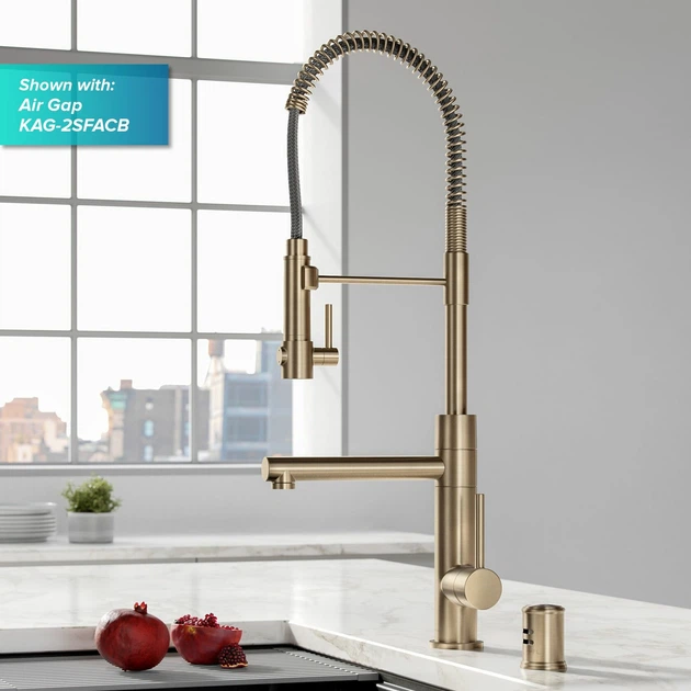 Змішувач для кухні із висувною лійкою KRAUS Artec Pro™ бронза латунь KPF-1603SFACB - зображення 3
