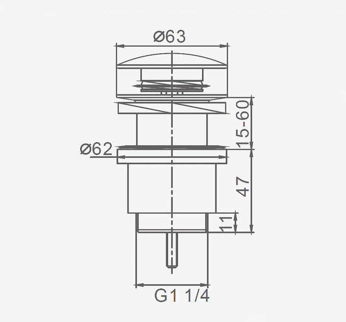 Донный клапан Frap автомат серый Gungrey F62-9 - изображение 5