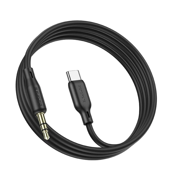 Перехідник Borofone BL18 Silicone AUX 3.5mm/Type-C кабель 1m Чорний - зображення 4