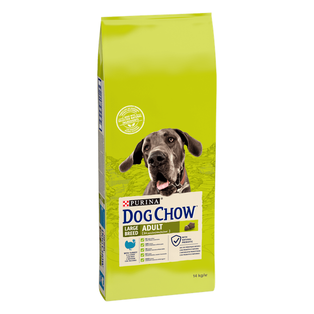 Сухий корм для собак великих порід віком від 2 років Dog Chow Large Breed з індичкою 14 кг - изображение 3