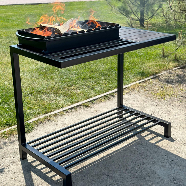 Мангал в стиле лофт на дровнике на 9 шампуров 4 мм 785х160х350 – фото ...