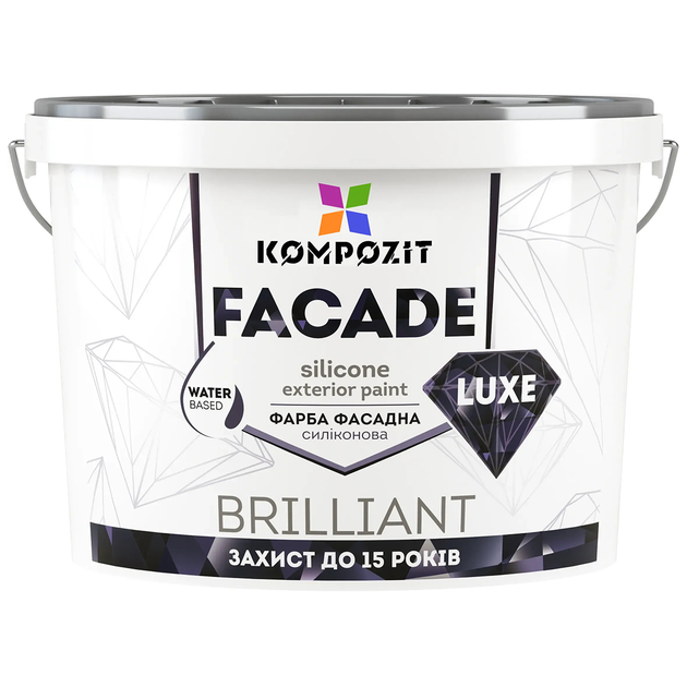 Силіконова фасадна фарба Kompozit Facade Luxe матова 7кг - зображення 1