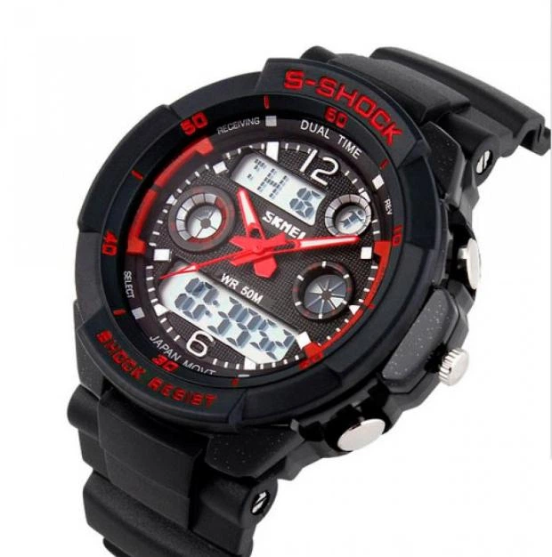 Наручные мужские часы Skmei S-Shock Red 0931R с кварцевым механизмом водостойкий - изображение 3