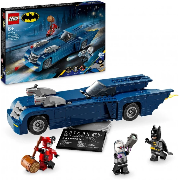 Конструктор LEGO DC Batman Бетмен на бетмобілі проти Харлі Квін і Містера Фріза 435 деталей (76274) - Фото 9 Конструктор LEGO DC Batman Бетмен на бетмобілі проти Харлі Квін і Містера Фріза 435 деталей (76274) - зображення 9