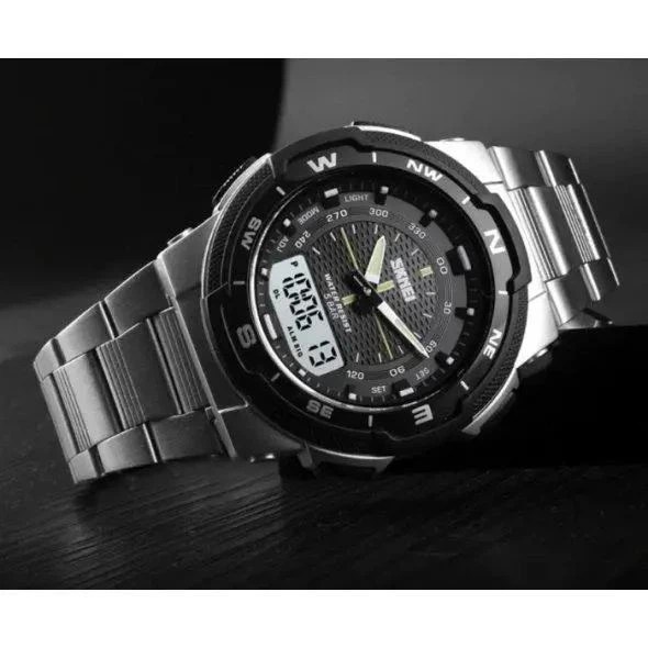 Мужские наручные спортивные часы Skmei 1370 Marshal Серебристые - изображение 4