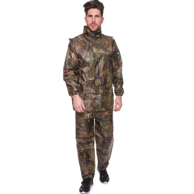 Костюм-дождевик с капюшоном тактический 3XL комплект штаны+куртка Камуфляж Лес (D-2019091612) - изображение 1