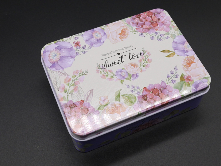 Коробочка металлическая подарочная "Sweet love" 12х90х40 мм Розовая с ...