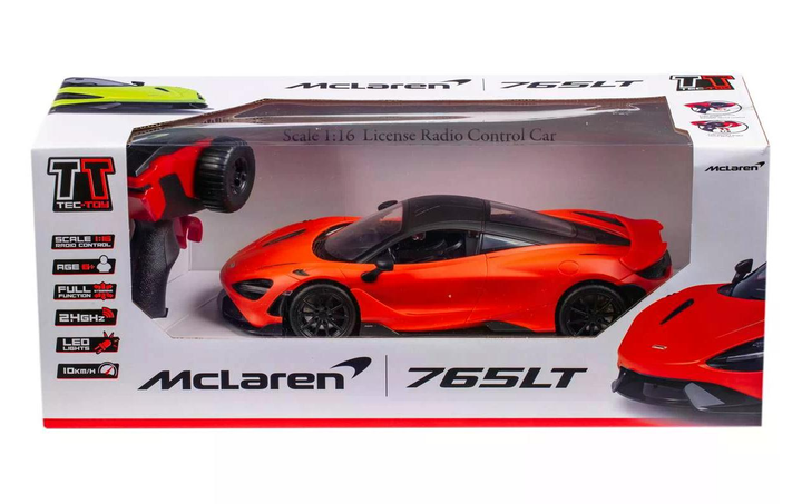 Samochód TEC-TOY McLaren 765LT R/C 1:16 Orange (471311) (5700134713115) - obraz 2