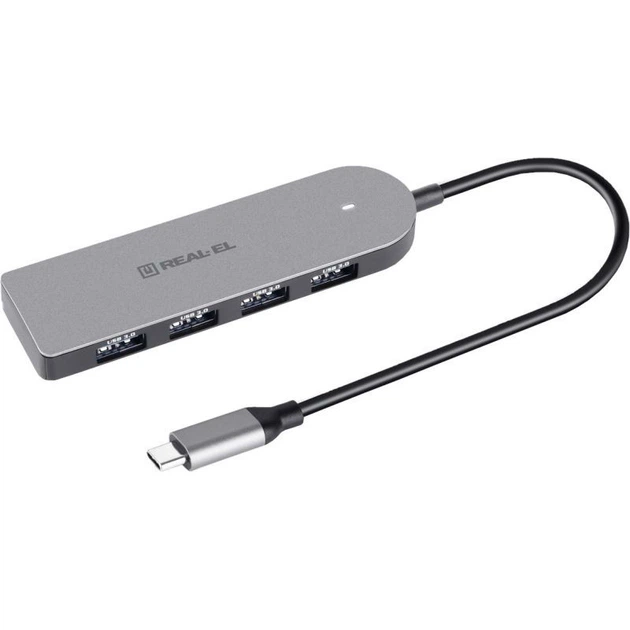 Хаб REAL-EL CQ-415 Space Grey - Фото 3 Хаб REAL-EL CQ-415 Space Grey - зображення 3