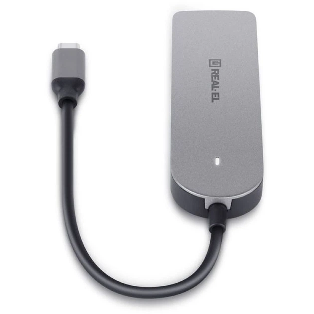 Хаб REAL-EL CQ-415 Space Grey - Фото 7 Хаб REAL-EL CQ-415 Space Grey - зображення 7