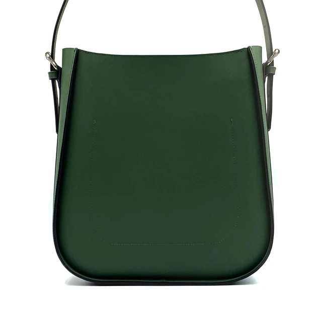 Зеленая кожаная женская сумка оригинальной формы Lamponi Lisa, green matte - Фото 4 Зеленая кожаная женская сумка оригинальной формы Lamponi Lisa, green matte - изображение 4