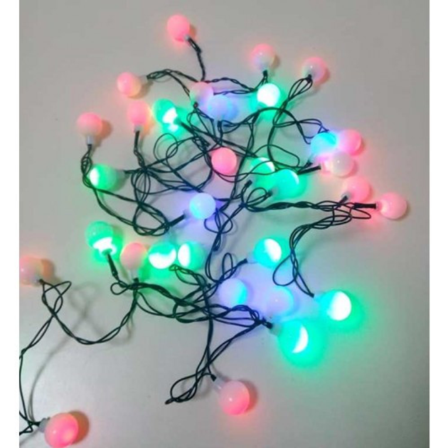 Новогодняя светодиодная гирлянда LED 40P T4 Multi шарики для декораций ...