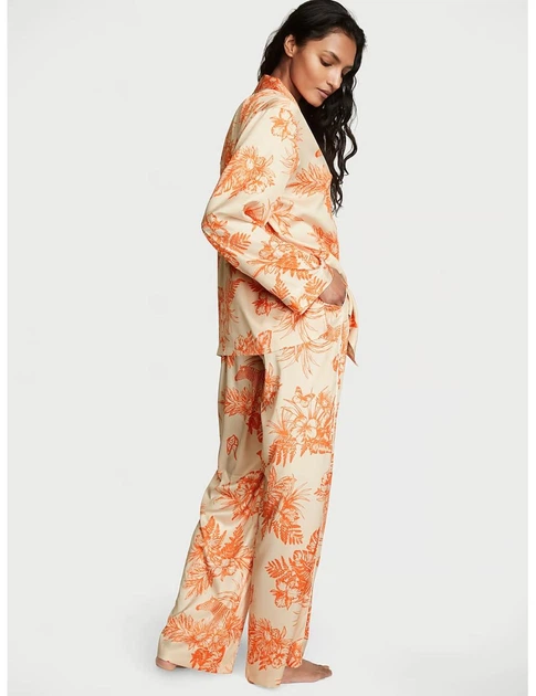 Піжама Victoria's Secret Satin Long Pajama Set квітковий принт розмір M - зображення 2