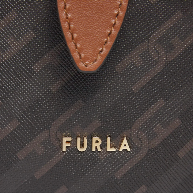 Torebka crossbody damska skórzana Furla Unica Mini Crossbody WB00913BX13650054S10070054S Brązowy/Czarny (8050597394640) - obraz 4