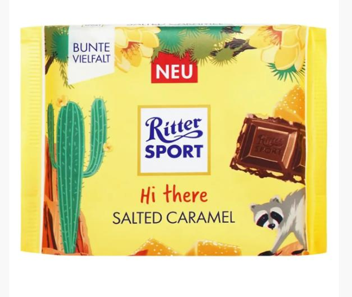 Шоколад молочный Ritter Sport с соленой карамелью 100г – купить в ...