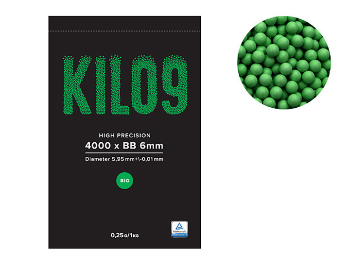 Страйкбольные шары BIO Green – 0.25g -4000шт- 1kg [KILO9] (для страйкбола) - изображение 2
