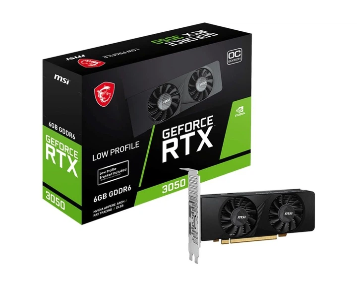 MSI GeForce RTX 3050 6GB GDDR6 OC版 MSI Відеокарта GeForce RTX 3050 6GB GDDR6 LP OC – фото, відгуки