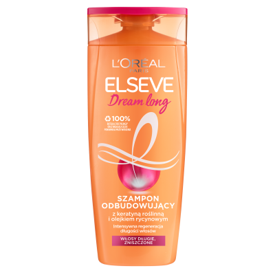 Відновлювальний шампунь L’Oreal Paris Elseve Dream Long для довгого, пошкодженого волосся, з рослинним кератином та рициновою олією 400 мл - Фото 1 Відновлювальний шампунь L’Oreal Paris Elseve Dream Long для довгого, пошкодженого волосся, з рослинним кератином та рициновою олією 400 мл - изображение 1