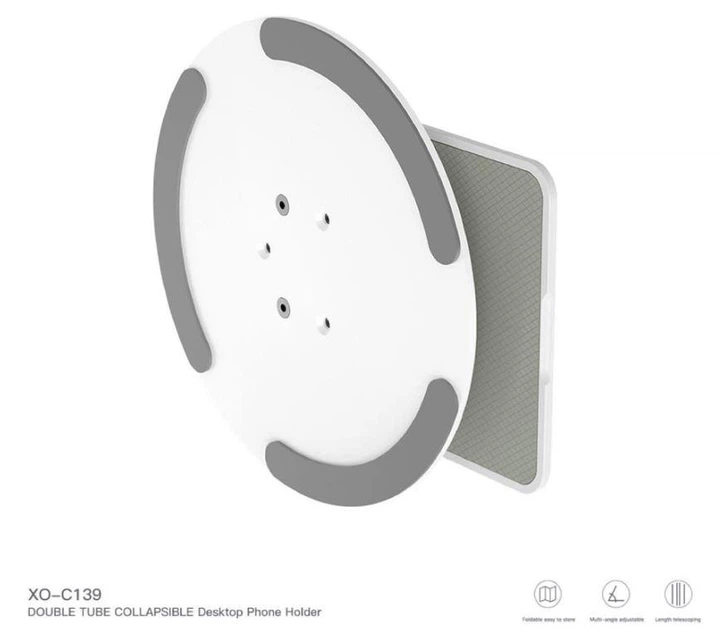 Настольная подставка XO C139 Desktop 360° rotating metal round base stand белая - Фото 3 Настольная подставка XO C139 Desktop 360° rotating metal round base stand белая - изображение 3