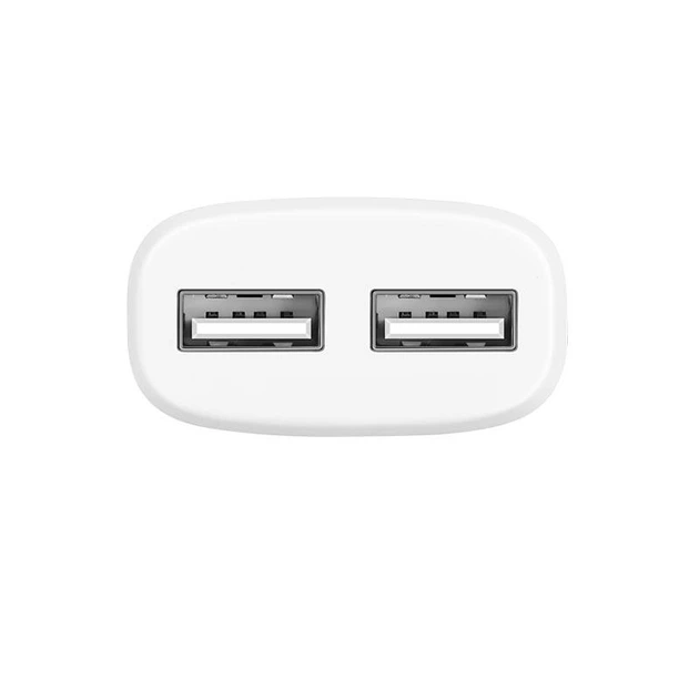 Блок питания - сетевой адаптер 2 порта Hoco C12 2USB белый - изображение 2