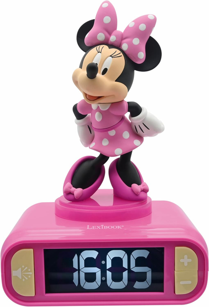 Lampka nocna-budzik Lexibook Nightlight Alarm Clock With Sounds Minnie (3380743101316) - obraz 2