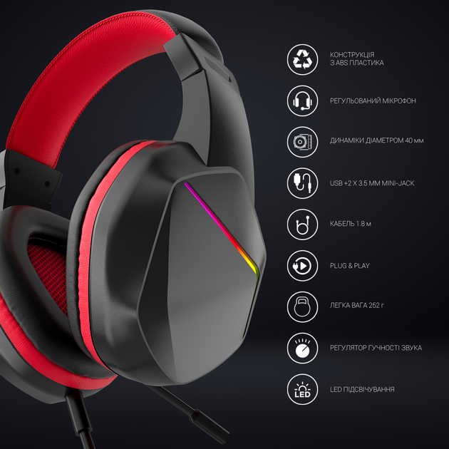 Навушники GamePro HS311 Чорні RGB - зображення 14