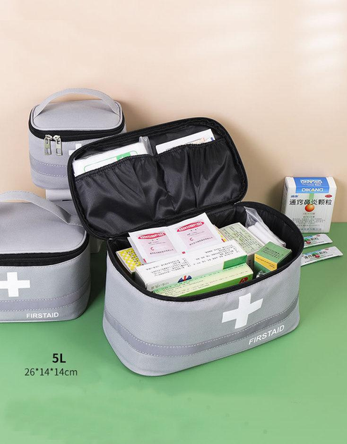 Аптечка, сумка-органайзер для медикаментів Сіра ( код: IBH046S ) - зображення 2
