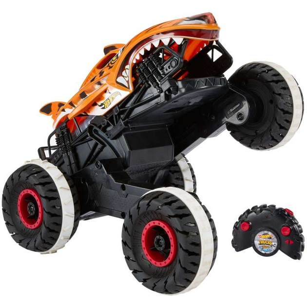 Terenowy pojazd Hot Wheels Monster Trucks niepowstrzymany Tiger Shark 1:15 zdalnie sterowany (0194735058587) - obraz 1