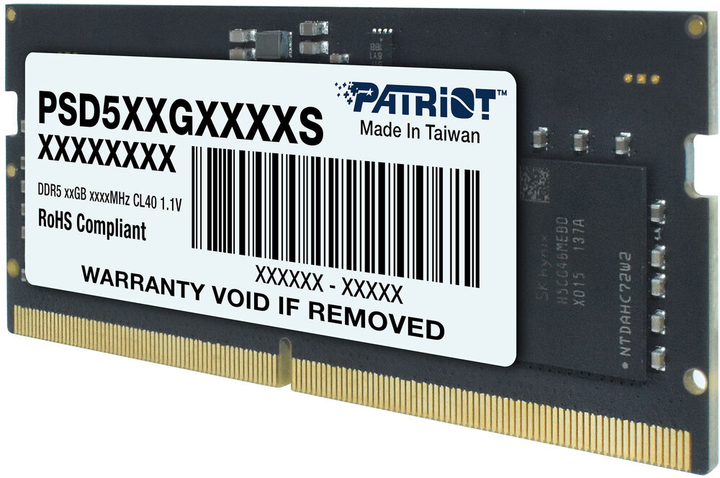 Оперативна пам'ять Patriot SODIMM DDR5-5600 32768MB PC5-44800 (PSD532G56002S) - зображення 3