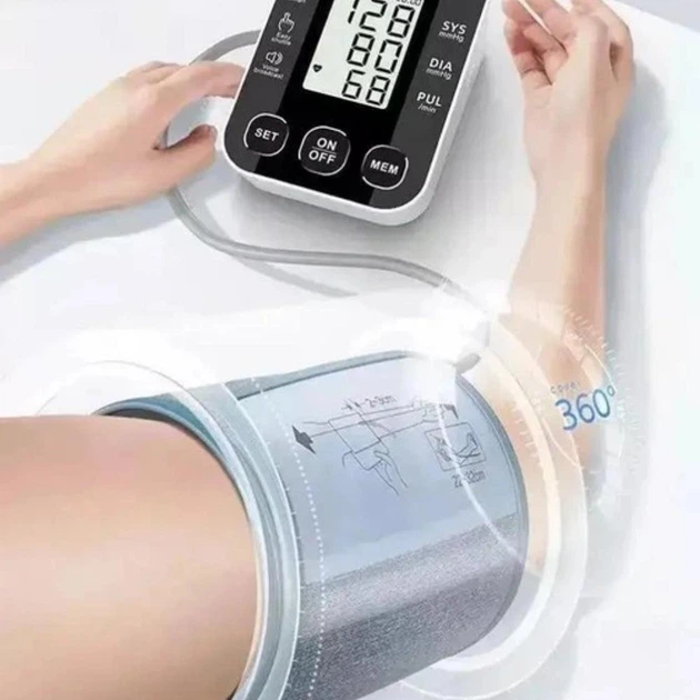 Електронний апарат для вимірювання тиску UKC BP 5I0 автоматичний цифровий тонометр з дисплеєм та голосовим супроводом - зображення 3