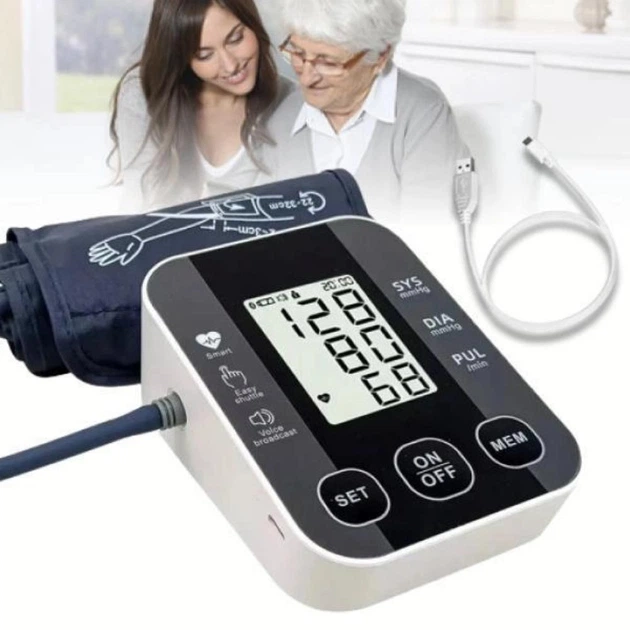 Електронний апарат для вимірювання тиску UKC BP 5I0 автоматичний цифровий тонометр з дисплеєм та голосовим супроводом - зображення 4