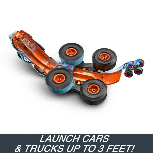 Terenowy pojazd Hot Wheels Monster Trucks Rhinomite Mega Transformacja 1:12/1:64 zdalnie sterowany 2 szt (0194735160990) - obraz 4