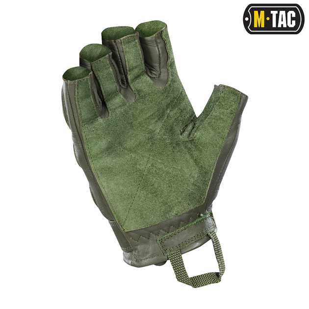Перчатки кожаные беспалые Tactical Olive Mk.1 M-Tac M Assault - изображение 2