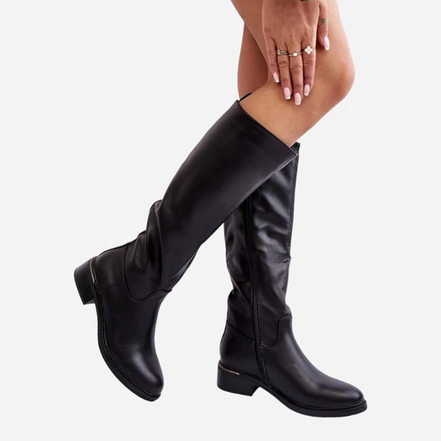 Жіночі чоботи Aviare 39 Чорні (5905677972849) - зображення 4