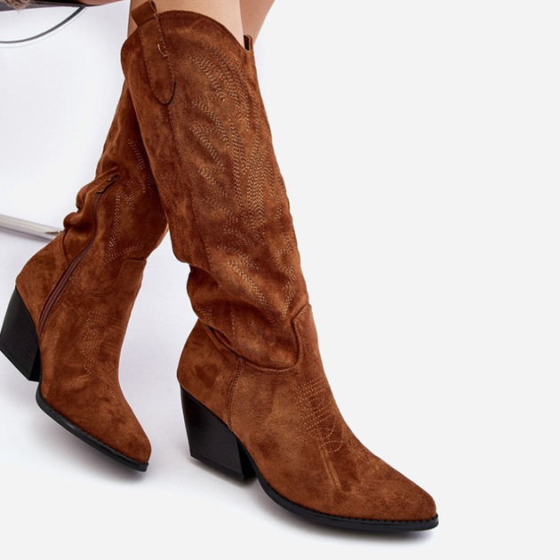 Kowbojki damskie wysokie Sloana 40 Camel (5905677972191) - obraz 5