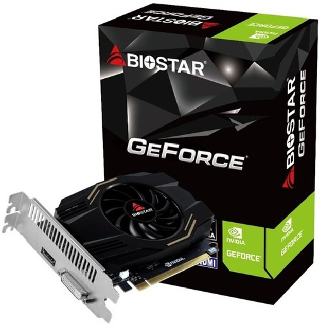 Відеокарта Biostar PCI-Ex GeForce GT1030 4GB GDDR4 (64bit) (1 x HDMI, 1 x DVI) (VN1034TB46) - зображення 1
