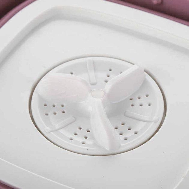 Ультразвуковая портативная складная стиральная машина 2в1 с ведром Mini Folding Washing Machine мини стиралка Синяя - изображение 7