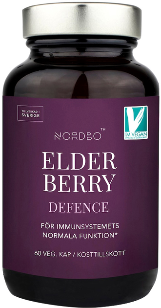 Дієтична добавка Nordbo Elderberry Defence Vegan 60 капсул (7350076867452) - зображення 1