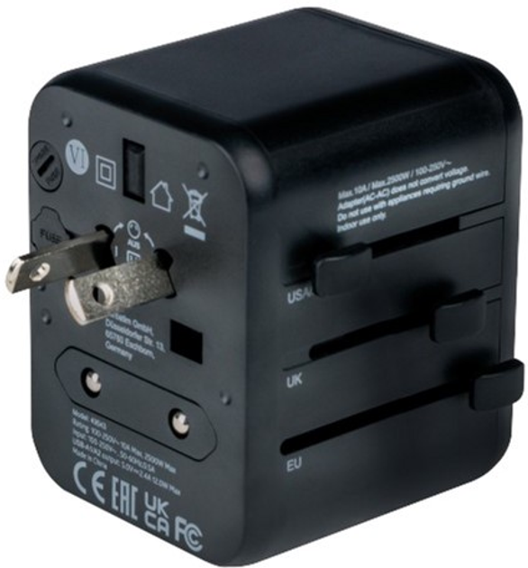 Ładowarka sieciowa Verbatim Travel Adapter 12W 2 x USB-A UTA-1 Black (23942495437) - obraz 4