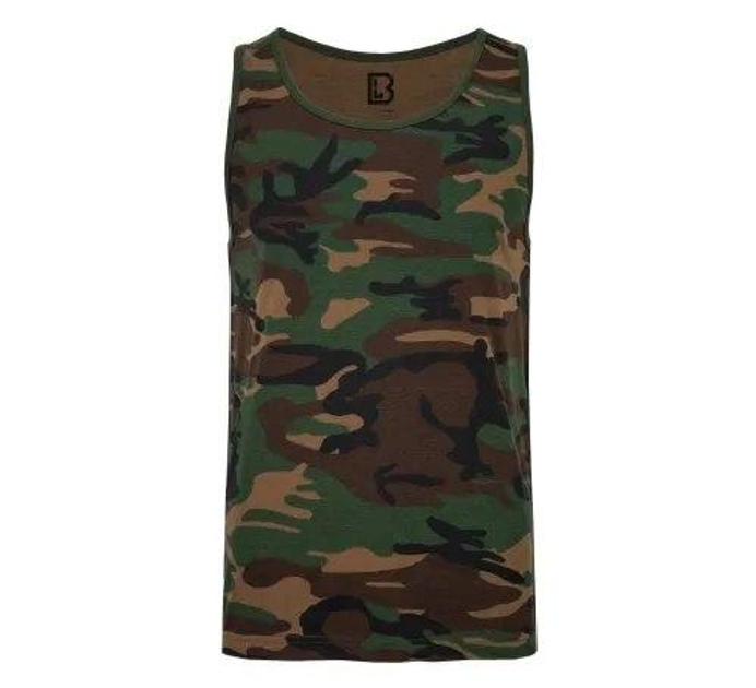 Тактична майка, футболка без рукавів армійська 100% бавовни Brandit Tank Top Woodland 7XL - зображення 1