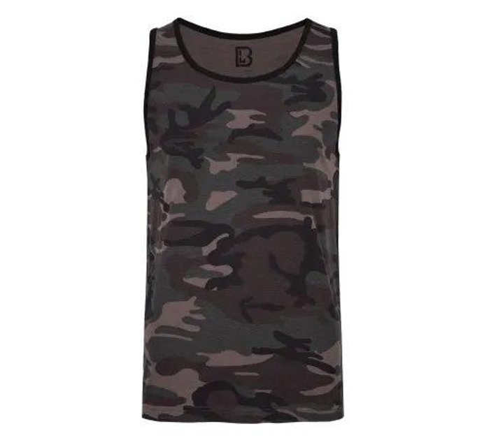 Тактична майка, футболка без рукавів армійська 100% бавовни Brandit Tank Top Dark Camo чорний мультикам 4XL - зображення 1