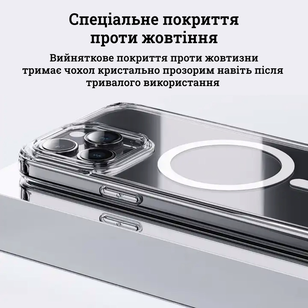 Чехол для iPhone 16 Plus c Magsafe Rock Crystal Series Прозрачный - изображение 3