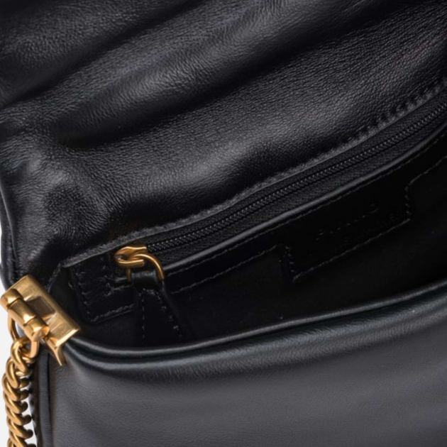 Torebka crossbody damska ze skóry naturalnej Pinko Shoulder Bag 101584A10F-Z99B Czarna (8057769110602) - obraz 3