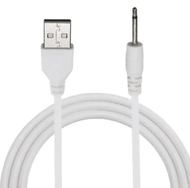 Зарядный кабель USB для вибро массажеров 2,5 мм (17 мм) / Белый - изображение 3
