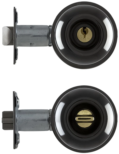Ручка-кноб TESA KnobSet 3900U0 UNIV BS60/70 мм 3KEY 33-52 мм наскрізь Bola комплект Чорний нікель (TES-3900U0MB) - зображення 4